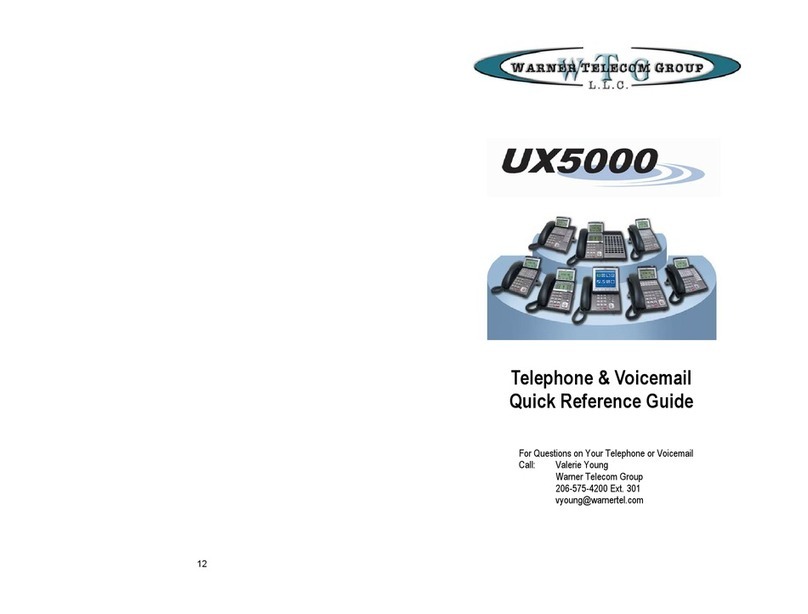 Warner Telecom Group UX5000 Quick reference guide