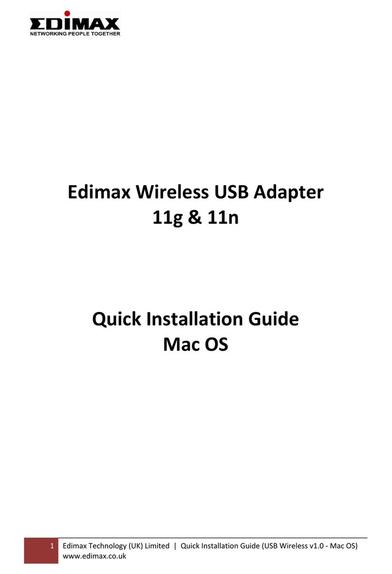 Edimax Wireless USB Adapter 11g & 11n Quick installation guide Edimax Wireless USB Adapter 11g & 11n Quick installation guide