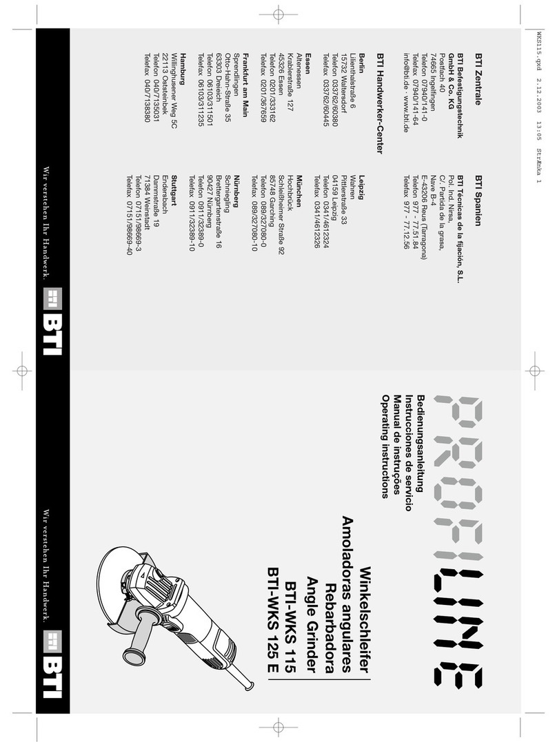 profiline BTI-WKS 115 operating instructions
