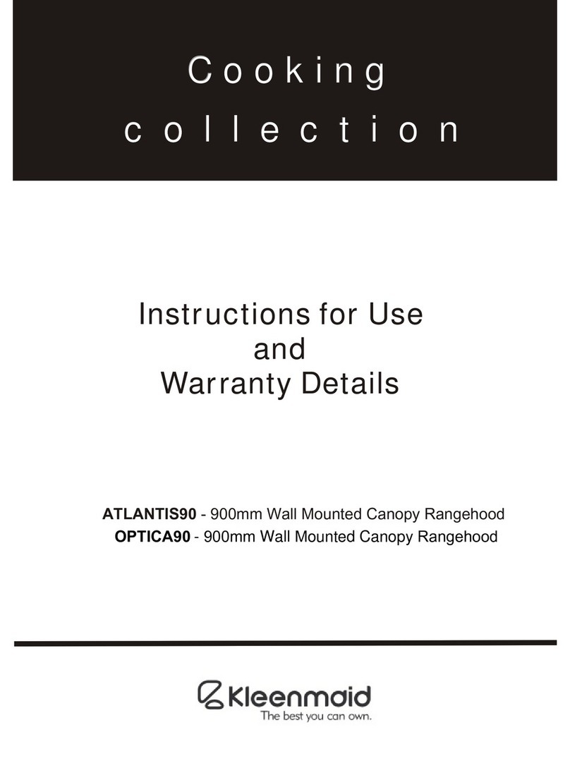 Kleenmaid ATLANTIS90 Instructions for use and warranty details