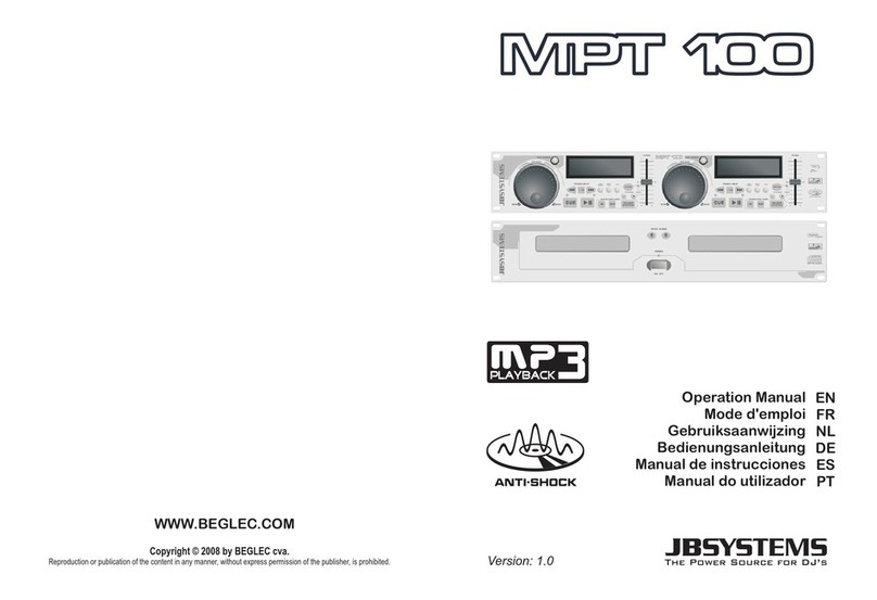 JB Systems MPT 100 User manual