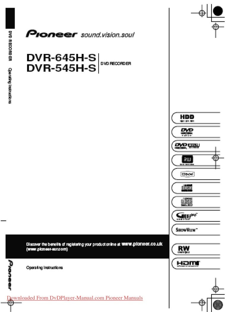 Pioneer DVR-645H-S operating instructions