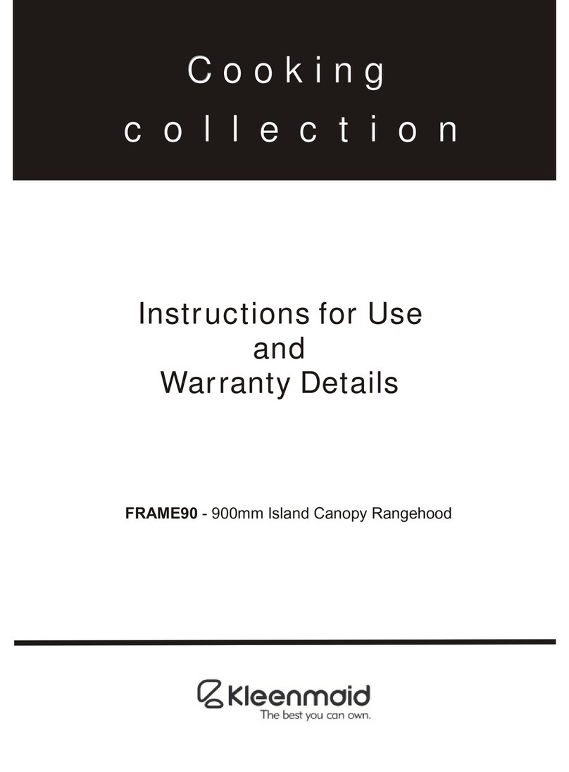 Kleenmaid FRAME90 Instructions for use and warranty details