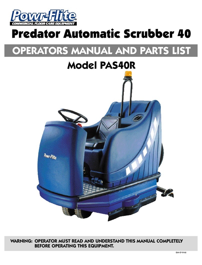 Powr-Flite Predator Automatic Scrubber 40 PAS40R User manual