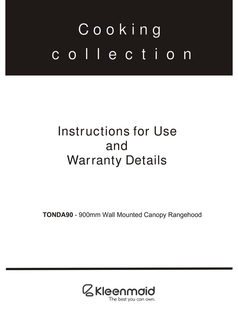Kleenmaid TONDA90 Installation guide