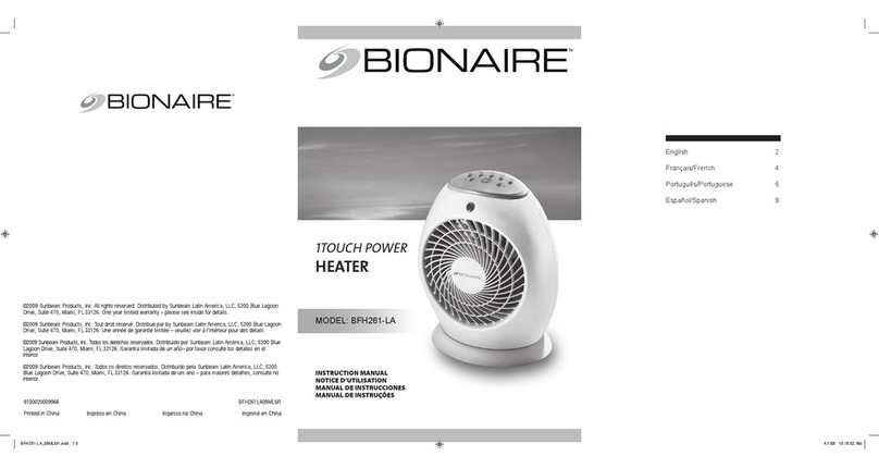 Bionaire BFH261-LA instruction manual Bionaire BFH261-LA instruction manual