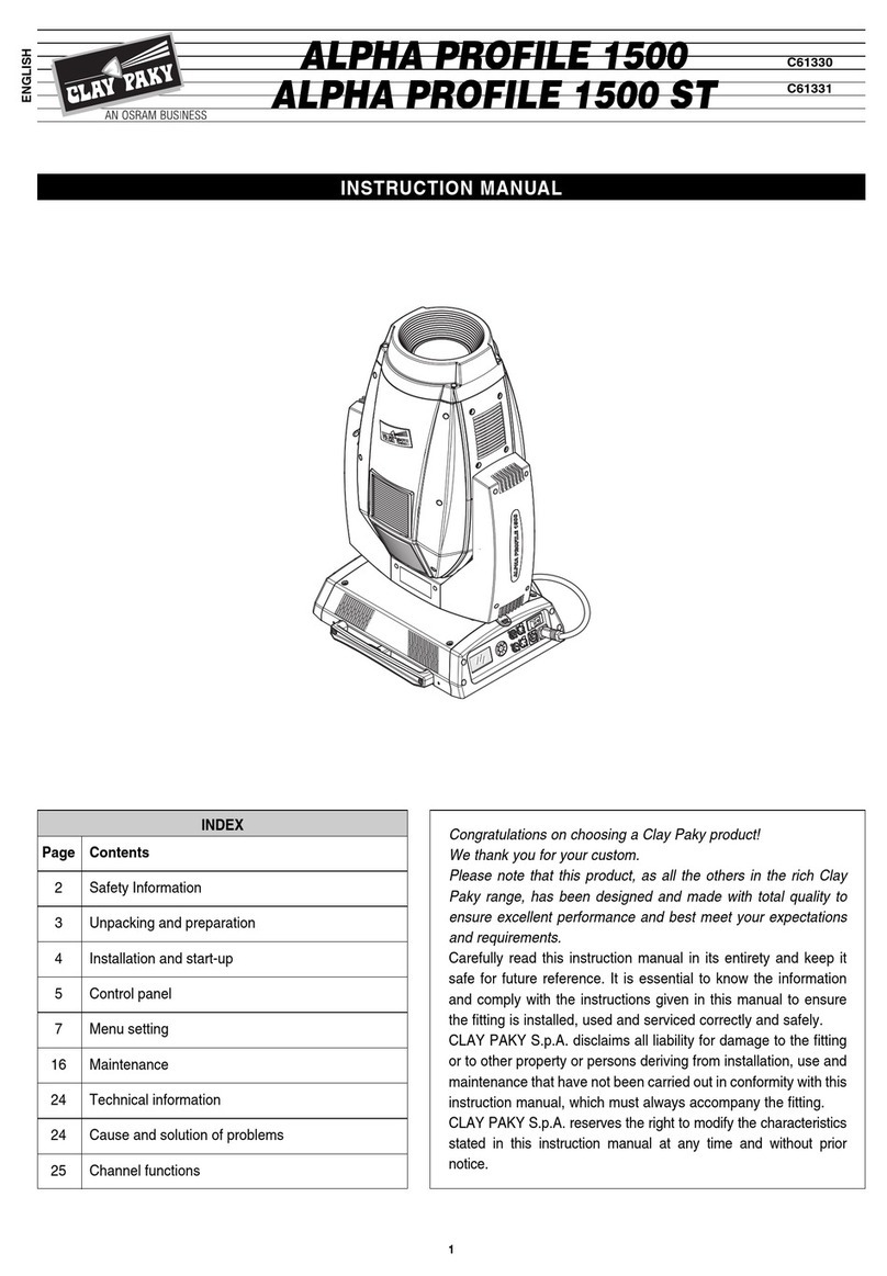 Claypaky C61330 instruction manual