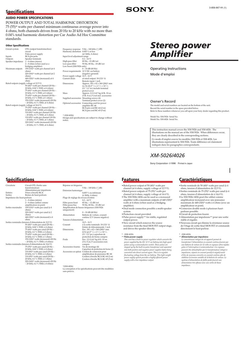 Sony XM-5026 User manual Sony XM-5026 User manual