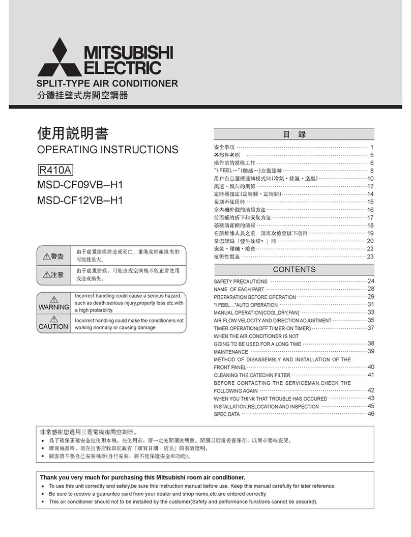 Mitsubishi Electric MSD-CF09VB-H1 User manual