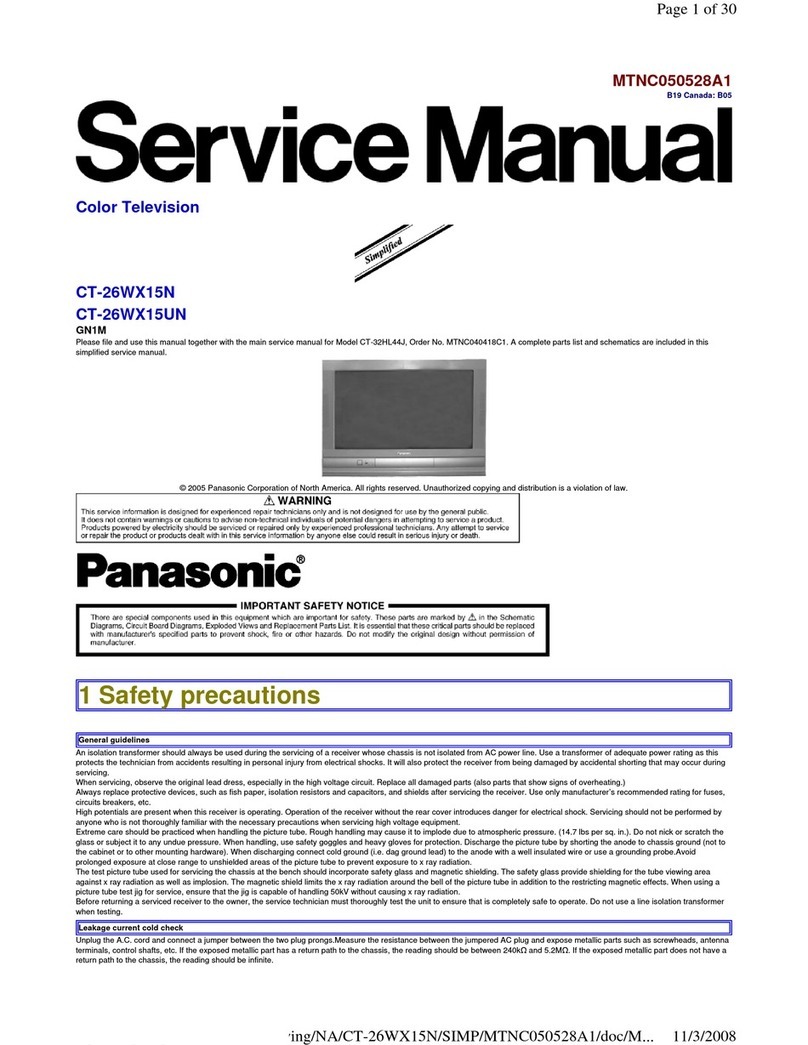 Panasonic CT26WX15N - 26" WIDESCREEN HDTV User manual