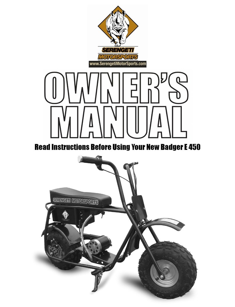 Serengeti Motorsports Badger E 450 owner's manual