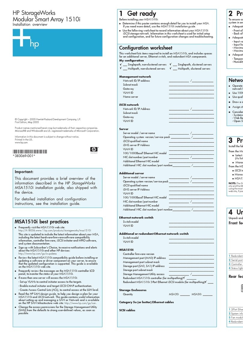 HP StorageWorks MSA1510i Installation guide