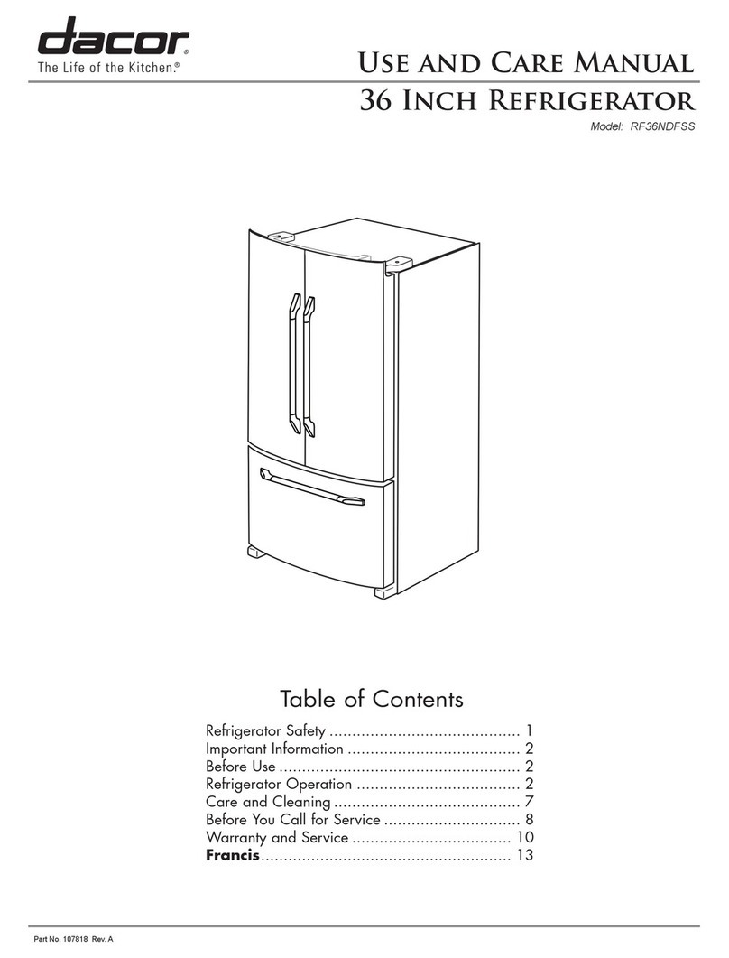 Dacor RF36NDFSS User manual