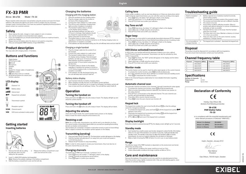 Exibel FX-33 PMR instruction manual