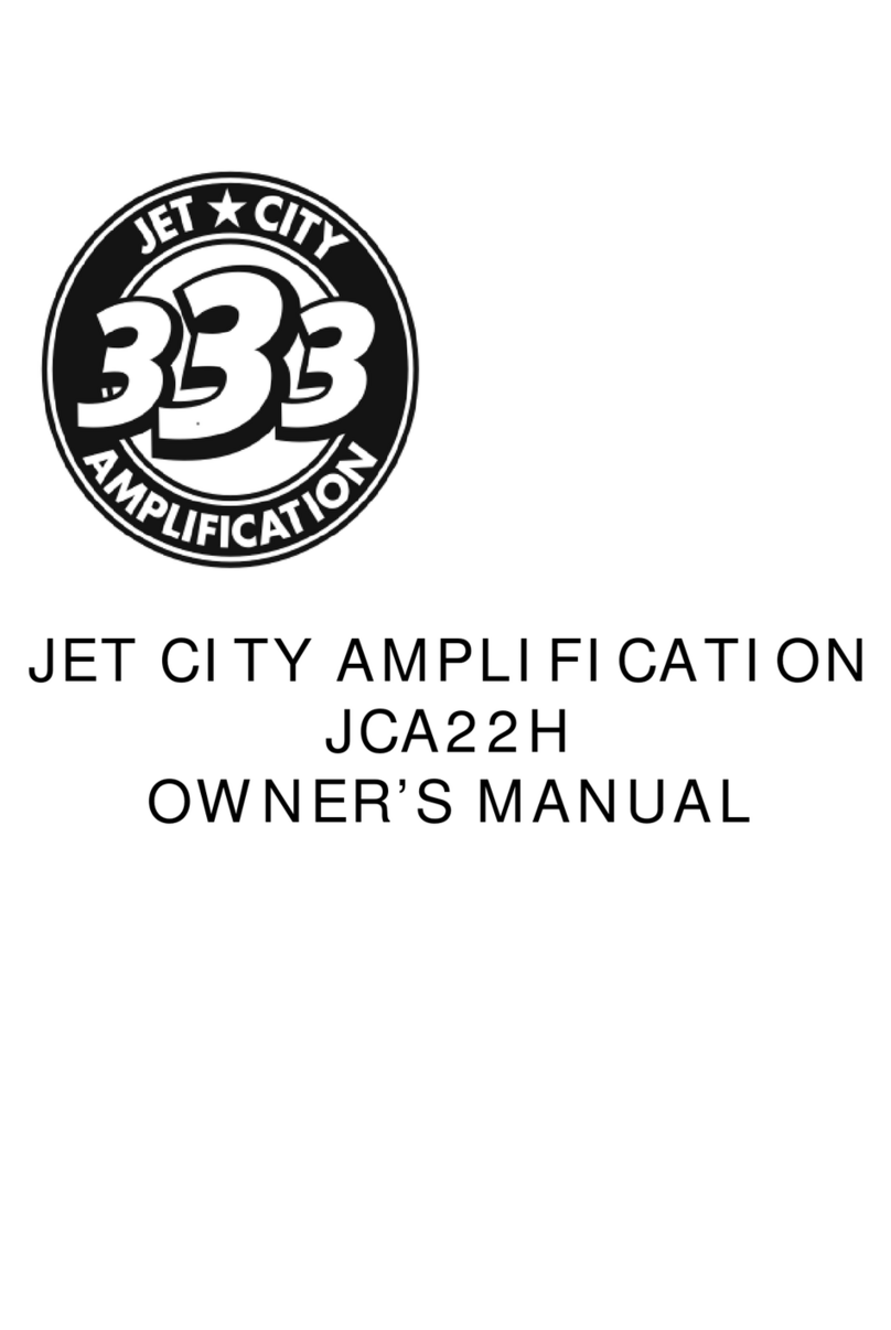 JET CITY AMPLIFICATION JCA22H owner's manual
