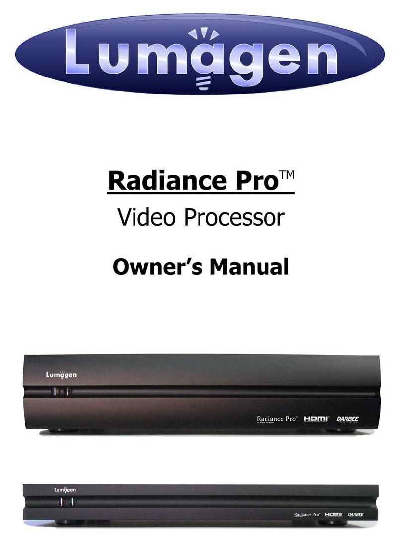 Lumagen Radiance Pro 444X owner's manual