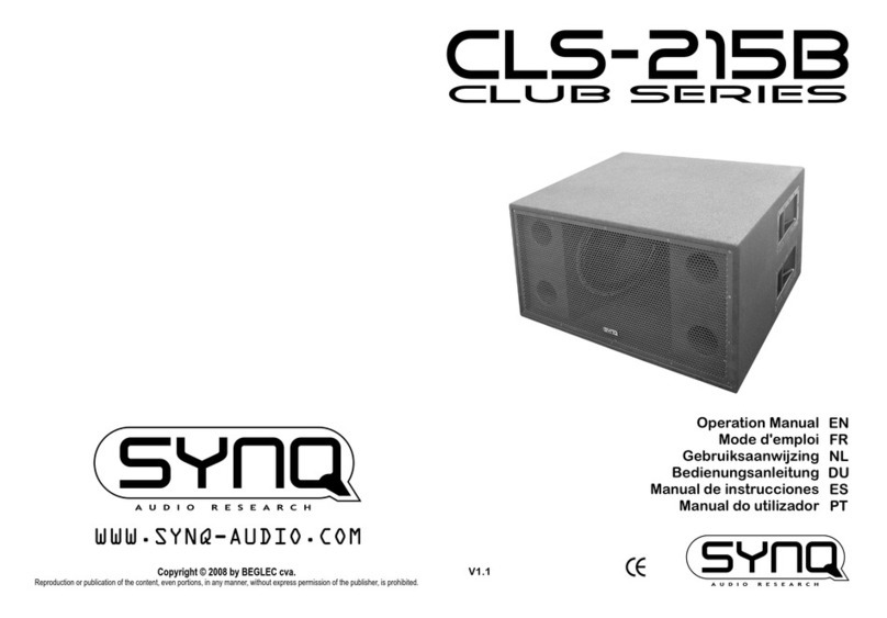 SYNQ AUDIO RESEARCH CLS-215B Operation manual