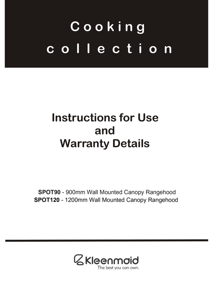 Kleenmaid SPOT90 Installation guide