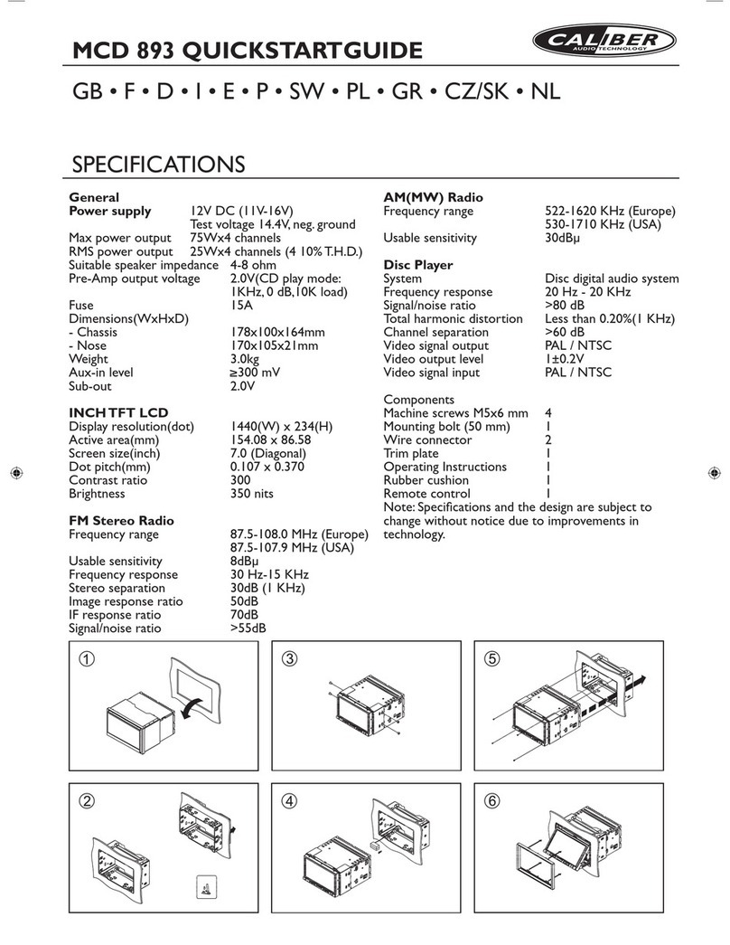 Caliber MCD893 quick start guide