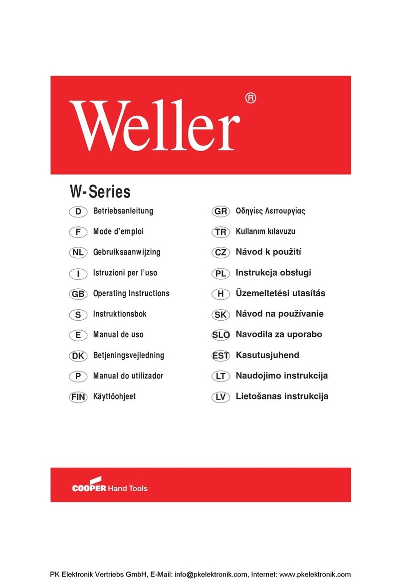Weller w series operating instructions