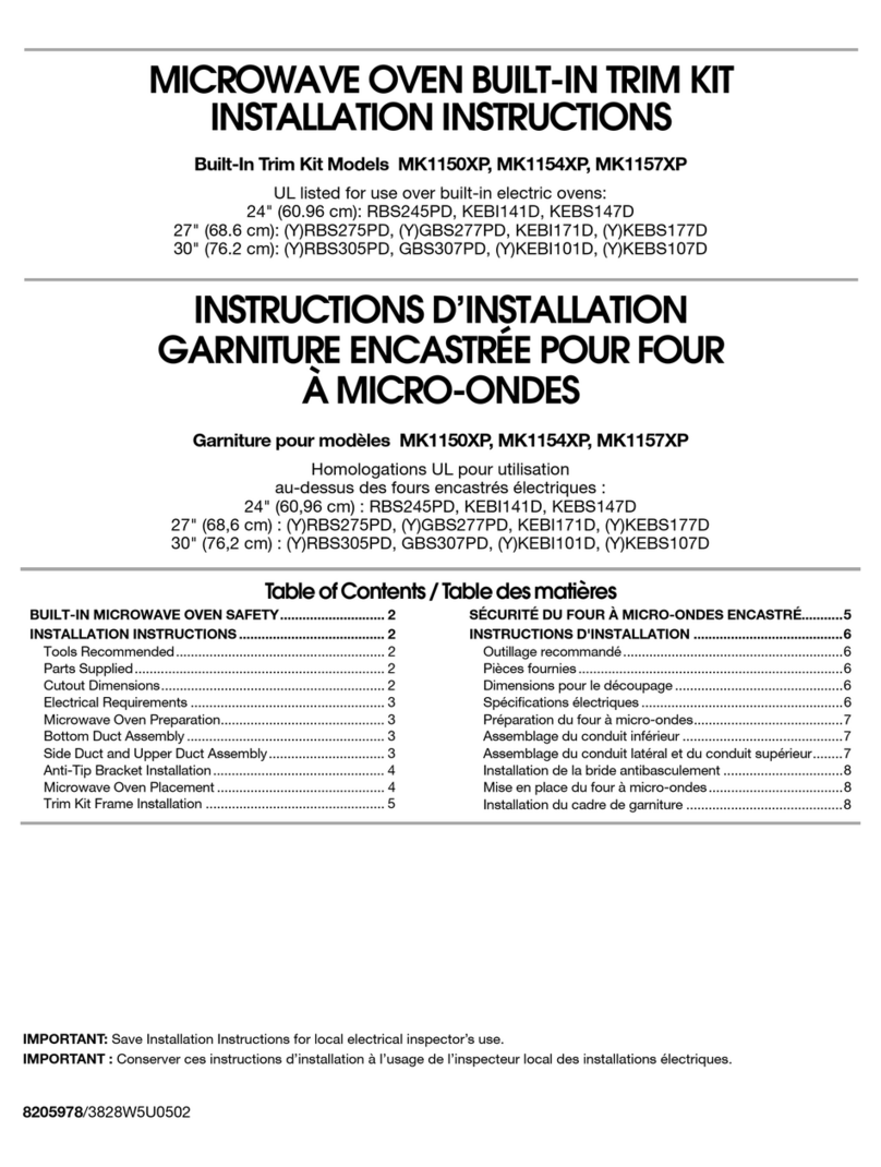 Whirlpool MK1150XP, MK1154XP, MK1157XP installation instructions