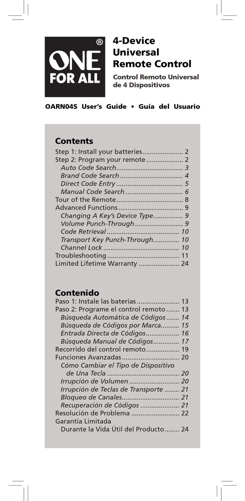 One Forall OARN04S user guide One Forall OARN04S user guide