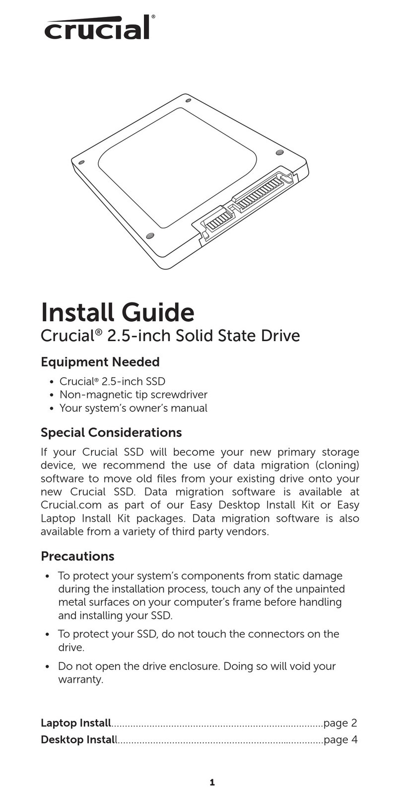 Crucial 2.5-inch Solid State Drive install guide