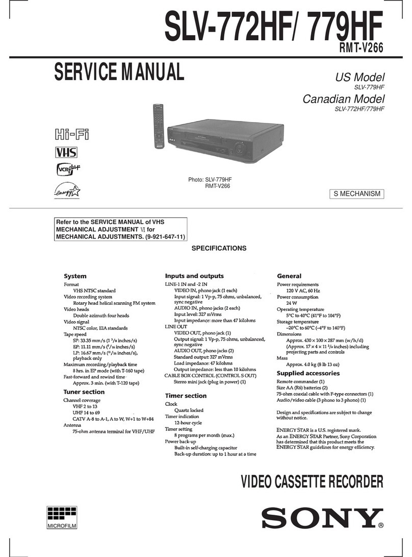 Sony SLV-772HF - Video Cassette Recorder User manual