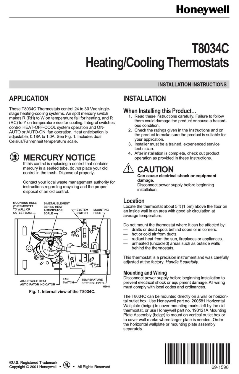 Honeywell t8034c User manual