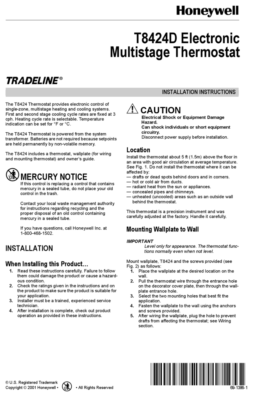 Honeywell T8424D User manual