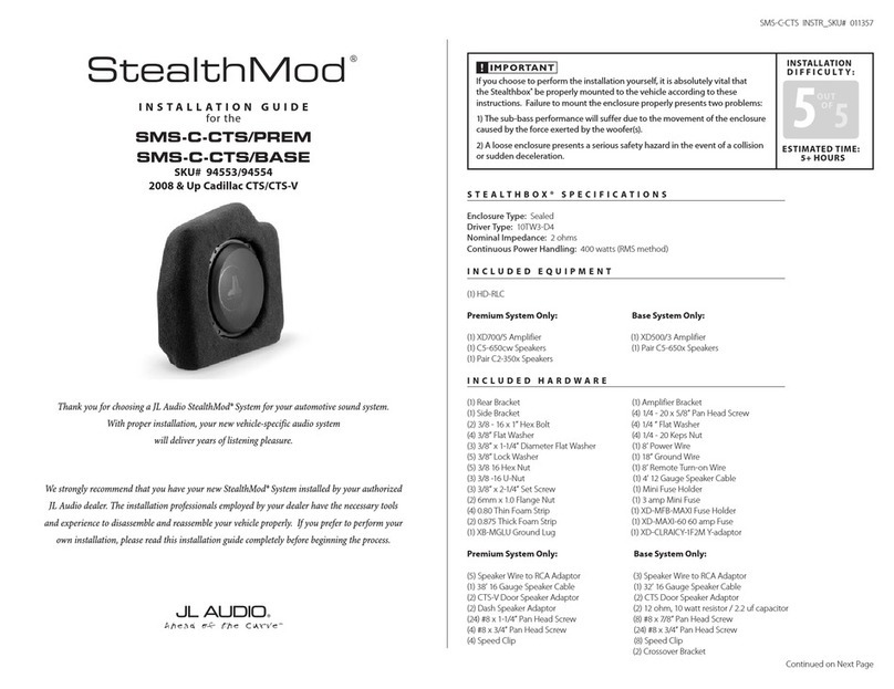 JL Audio SMS-C-CTS/PREM installation guide