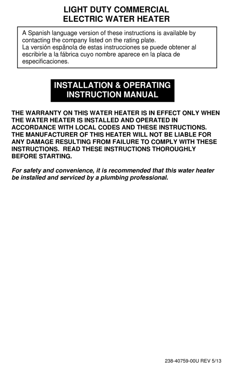 Bradford White 40759U Installation & operating instruction manual