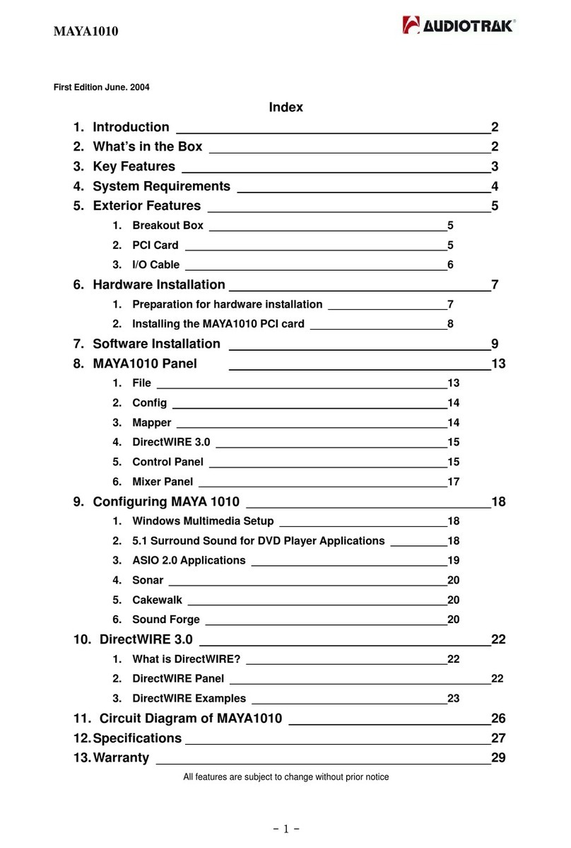 Audiotrak MAYA1010 manual
