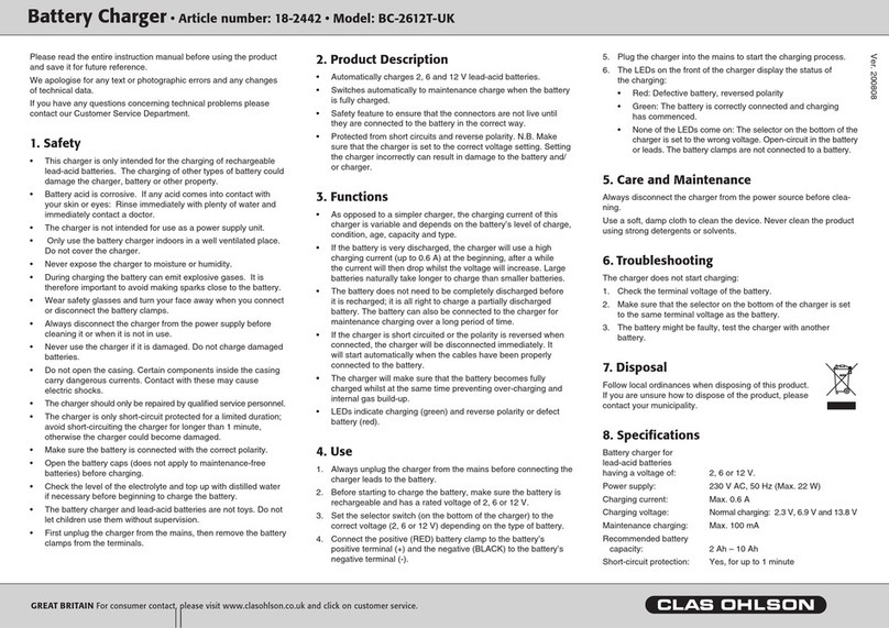 Clas Ohlson BC-2612T-UK instruction manual