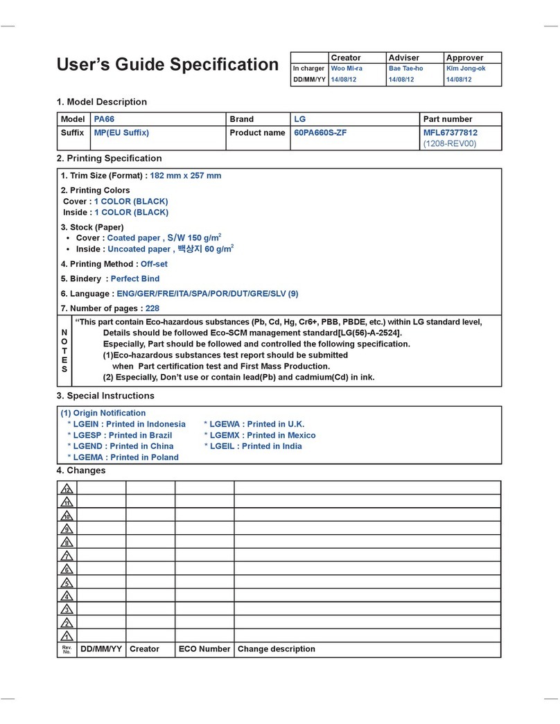 LG 60PA66 series User manual