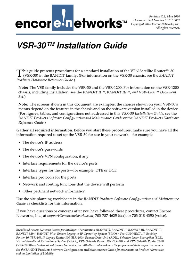Encore Networks VSR-30 User manual