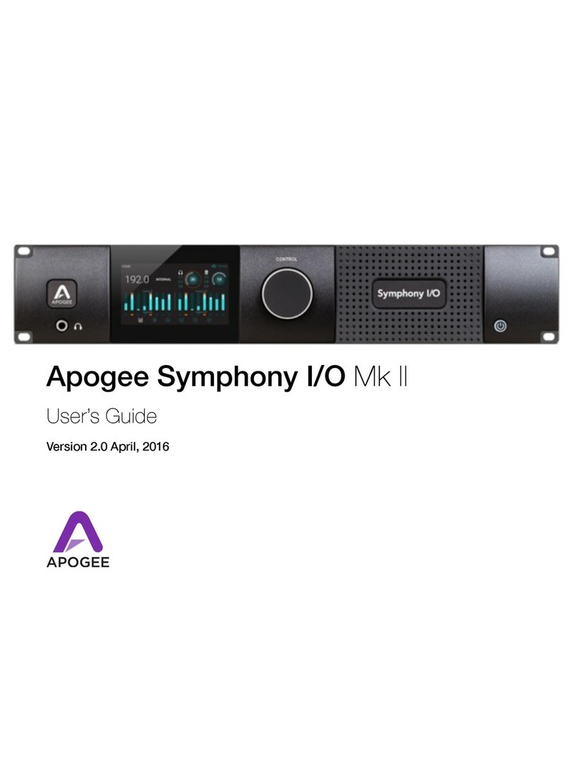 Apogee symphony i/o mk II User manual