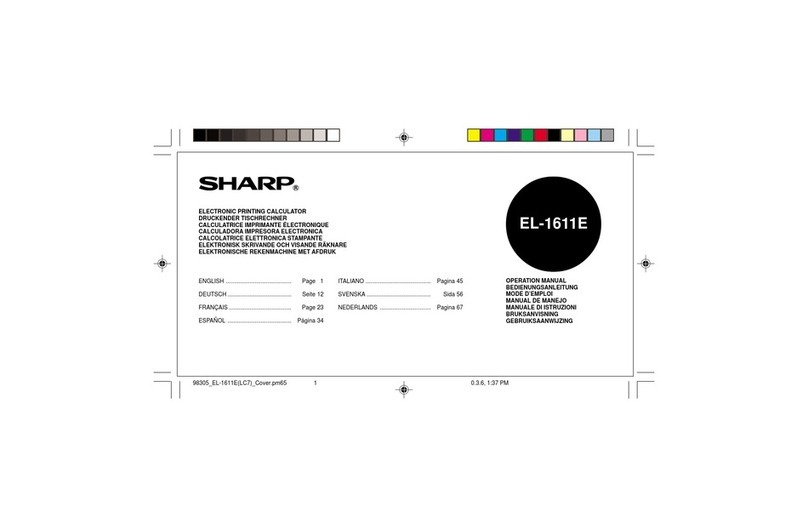 Sharp EL-1611E User manual