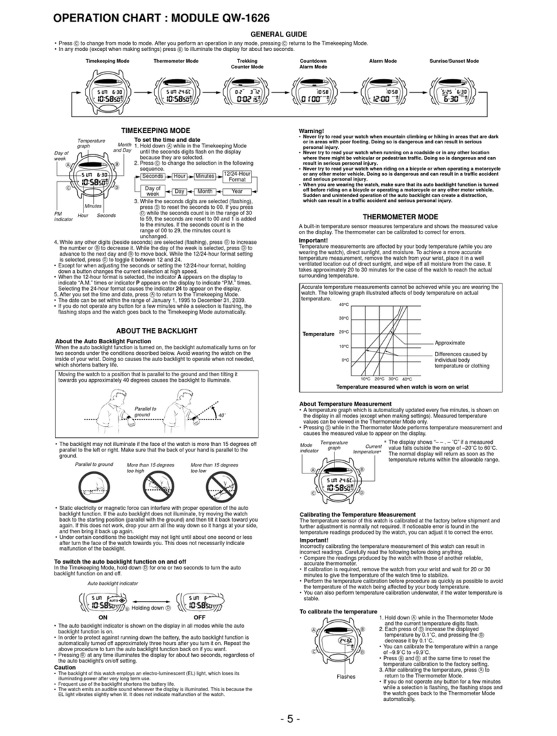 Casio QW-1626 User manual Casio QW-1626 User manual