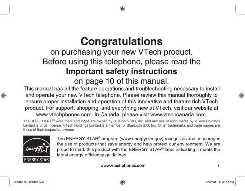 V-tech LS5105 - Cordless Extension Handset User manual