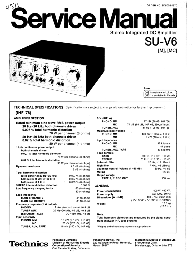Technics SU-V6 User manual