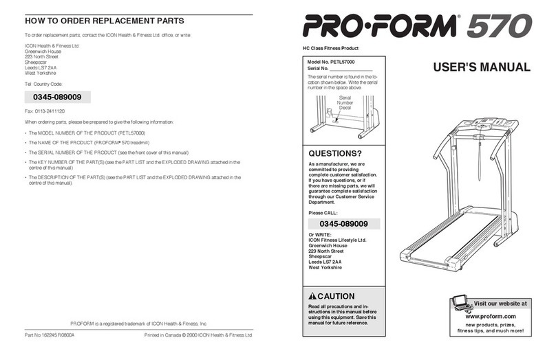 Pro-Form 570 Crosswalk User manual Pro-Form 570 Crosswalk User manual