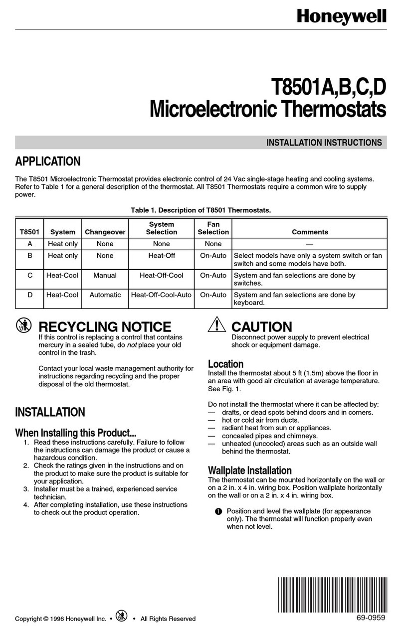 Honeywell t8501A User manual