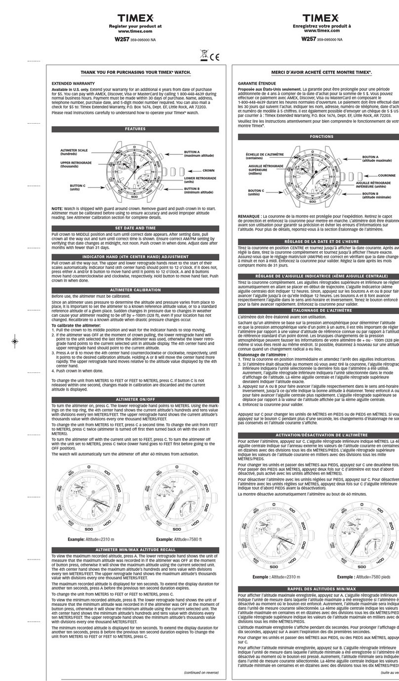 Timex w257 User manual