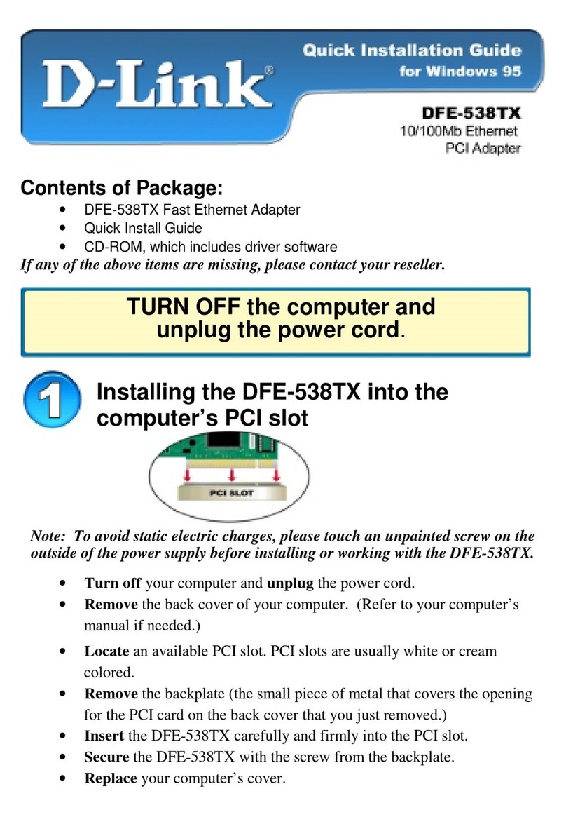 D-Link DFE-538TX User manual D-Link DFE-538TX User manual
