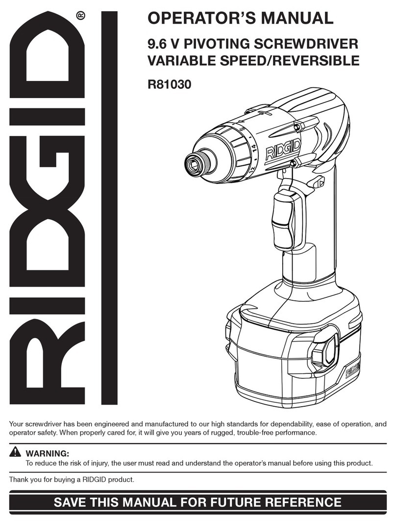 RIDGID R81030 Operator's manual