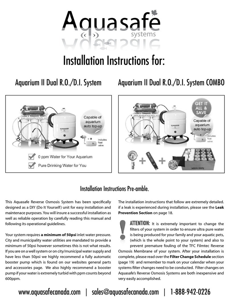 Aquasafe Aquarium II Dual R.O./D.I. System installation instructions