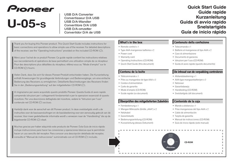 Pioneer u-05-s quick start guide