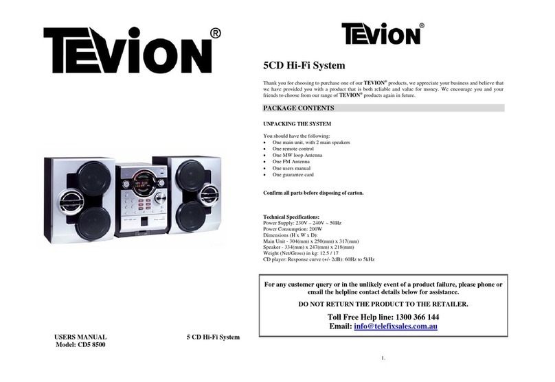 Tevion CD5 8500 user manual