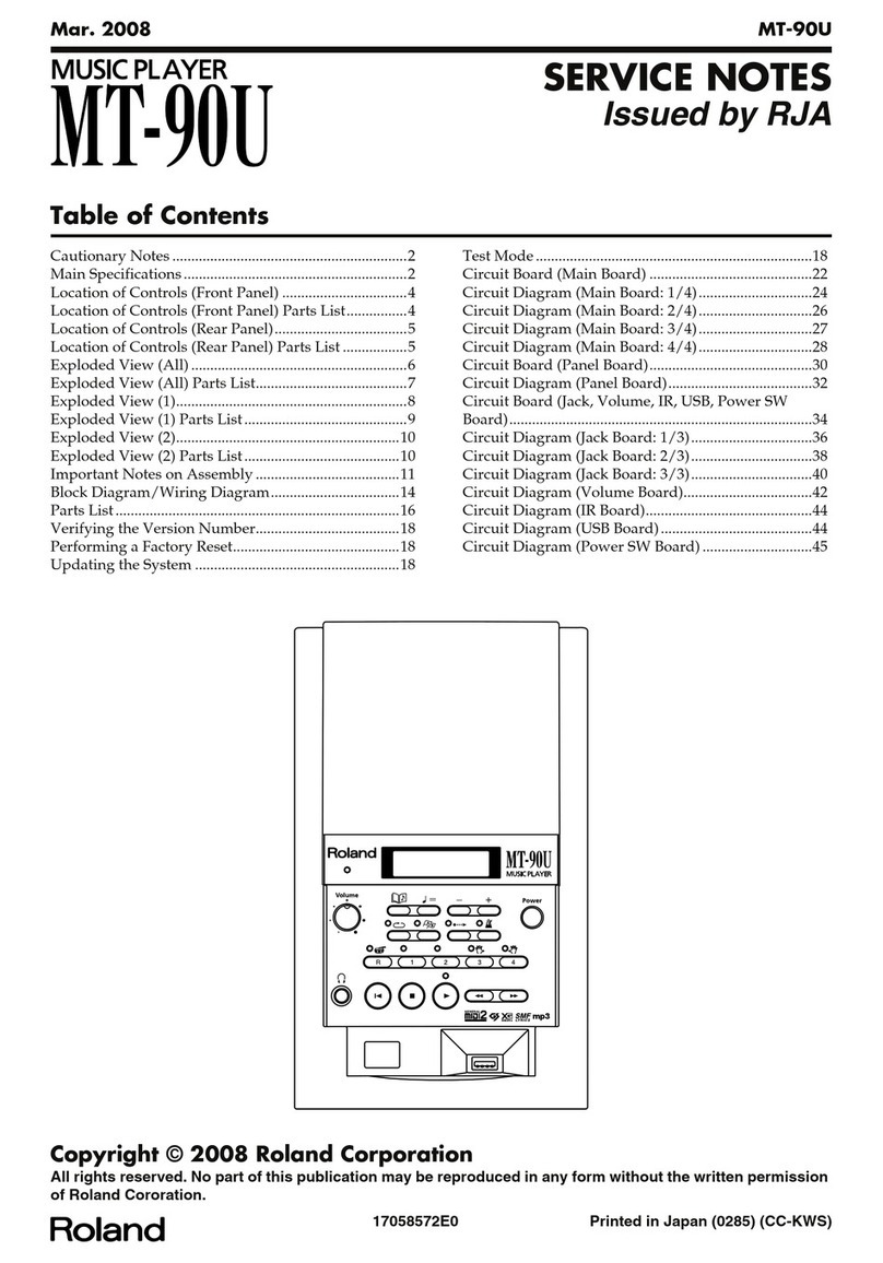 Roland MT-90U Operating and maintenance manual Roland MT-90U Operating and maintenance manual